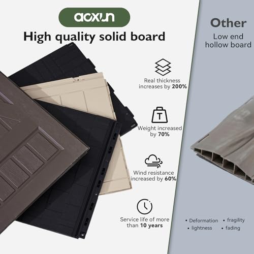 Aoxun 8x6 Ft Outdoor Storage Shed with Floor, Large Resin Outdoor Shed with Lockable Door & Windows, Garden HDPE Sheds for Lawn Tools, Pool Supplies & Bikes - size: 8x6