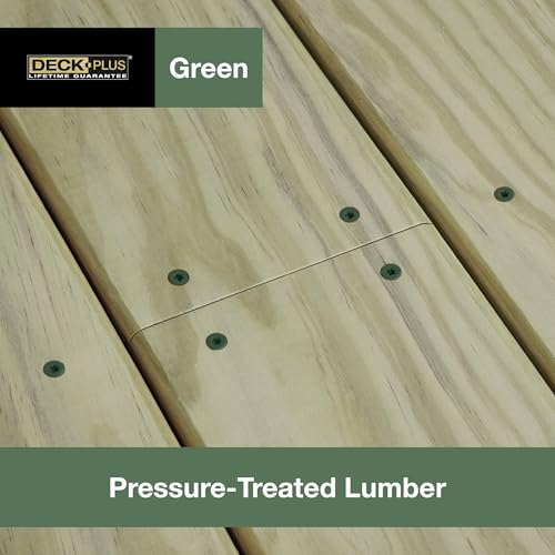 Deck Plus Deck Screws, #10 x 2-1/2in, 2000 Pack, Green - color: Green, size: #10 x 2-1/2", style: 2000 pcs