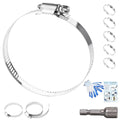3-1/4 Inches Hose clamps, 304 Stainless Steel Worm Gear Hose Clamps,10 Pcs Fuel Line Pipe Clamps - size: 2.5 in - Φ59~82 mm