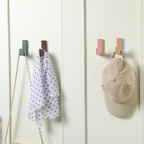 Teenyyou 6 Pcs Cute Kids Wall Hooks Adhesive for Backpack Bohemian Color - color: Bohemian Color