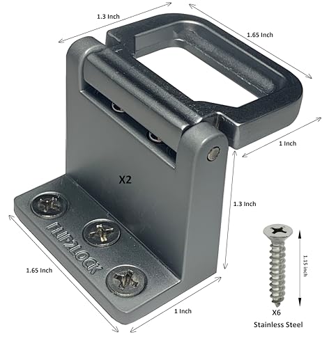 Window Security Lock, Sliding Window Security Latch for Vertical & Horizontal Sliding Glass Windows and Doors, Easy to Install, for Bedroom, Home, Apartment and Office 2 Pack (Silver)