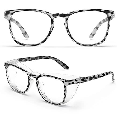 Stylish Safety Glasses, Clear Anti-Fog Anti-Scratch Protective Glasses For Men And Women - color: Leopard Gray