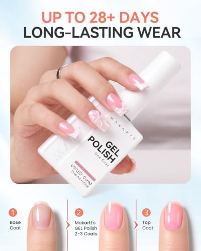 Makartt Pastel Gel Nail Polish Set 15ML: 6 Translucent Colors - color: Cool Girl Mocktail