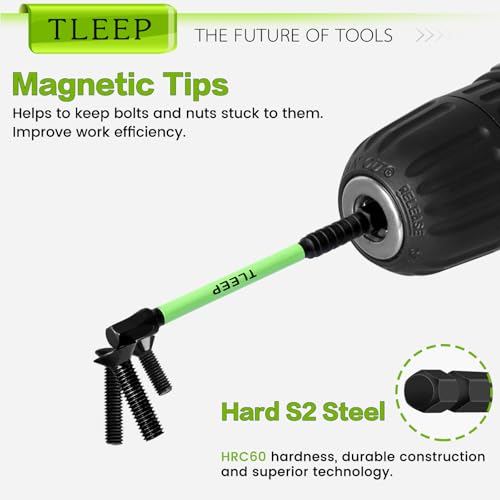10Pcs Allen Wrench Drill Bit Set 1/4" Hexagon Shank 4" Long Impact Wrench Hex Key Set, SAE 5/64" to 5/16" Magnetic Tips Allen Wrenches Sets S2 Steel Hex Bit Set, Latest Version Black Key - size: A.5/64" to 5/16"