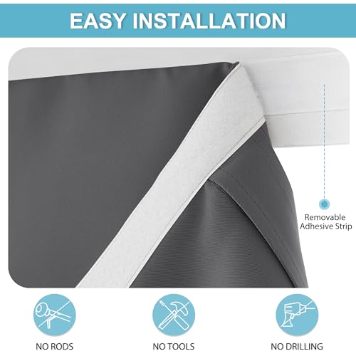 RYB HOME Blackout Door Window Curtain, Tie up Shades, W34 x L40, Grey - color: Grey, size: 34"W x 40"L (Pack of 1)