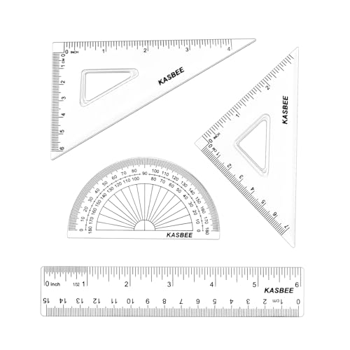 Triangular Ruler Set, 4PCS Geometry Set, Professional Drafting Tools