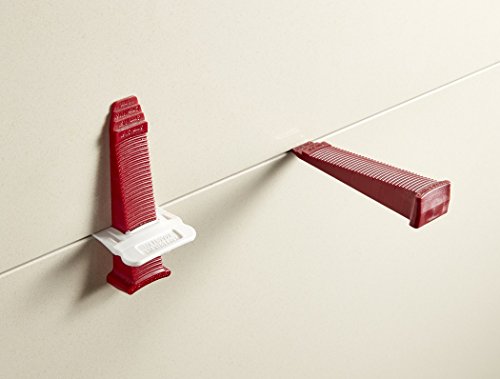 1/16" T-Lock ™ Complete KIT Anti lippage Tile leveling system by PERFECT LEVEL MASTER ™ 300 spacers & 100 wedges in handy bucket ! Tlock