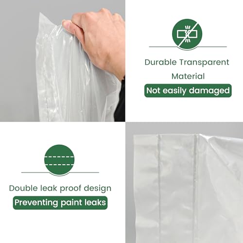 VOOMEY 18 Inch Paint Tray Liner, Plastic Paint Bucket Inner Liner Bags for Paint Roller Kit, 5pcs,Disposable for Quick Cleanup - size: 5PC Paint Bucket Liner