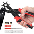 Revolving Punch Plier Kit, XOOL Leather Hole Punch Set for Belts, Watch Bands, Straps, Dog Collars, Saddles, Shoes, Fabric, DIY Home or Craft Projects, Heavy Duty Rotary Puncher, Multi Hole Sizes Make - style: Hole Puncher