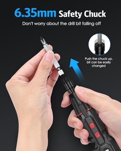 4.2V Electric Cordless Screwdriver, 3 Torque Settings & 13 Bits