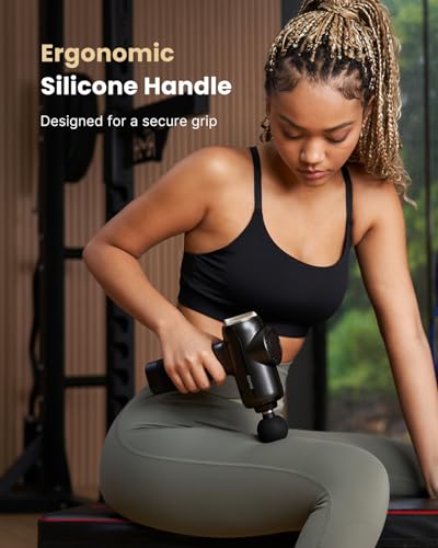 RENPHO Active Evo Massage Gun, Gifts for Men Women Deep Tissue Back Handheld Massage with 8-12mm Amplitude Heavy-Duty, FSA Approved Percussion Professional Muscle Massager Gun for Athtetes HSA - color: Midnight Black