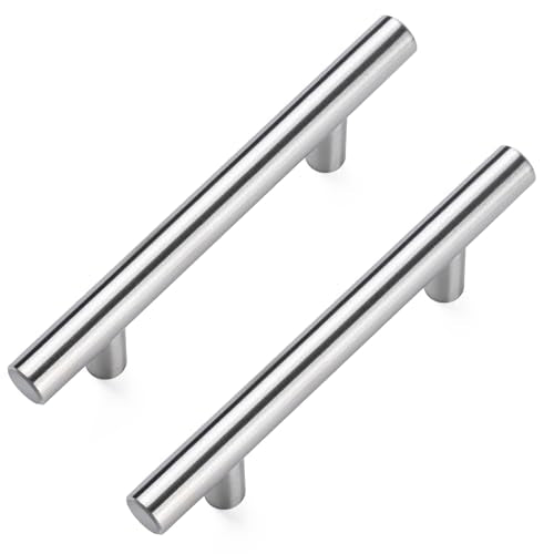 Aegero 10 Pack Cabinet Pulls Brushed Nickel Stainless Cabinet Handles, for Kitchen and Bathroom Cabinets, 5 Inch Length, 3 Inch Hole Center - color: Silvery