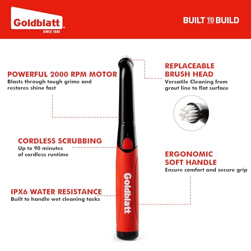 Goldblatt Rubber Mallet 16 oz. Low Recoil Rubber Hammer & Goldblatt Cordless Electric Spin Scrubber