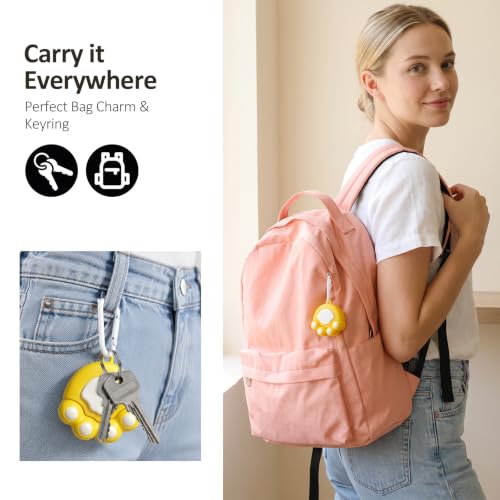 Yellow Cat Paw Fashion Measuring Tape 79", Sewing Gifts w/Keychain - color: A2-Yellow Cat Paw