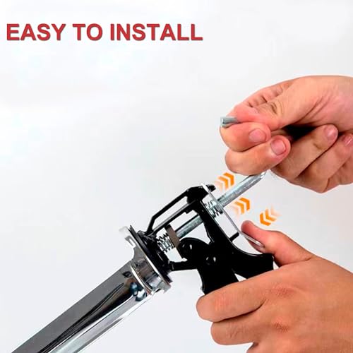 Caulk Gun Kit for 10oz Caulk Tubes – Silicone Caulking Gun, Caulk Remover, Sealant Finishing Tool & Grout Scraper – 10:1 Thrust Ratio for Precision Home and Outdoor Repairs