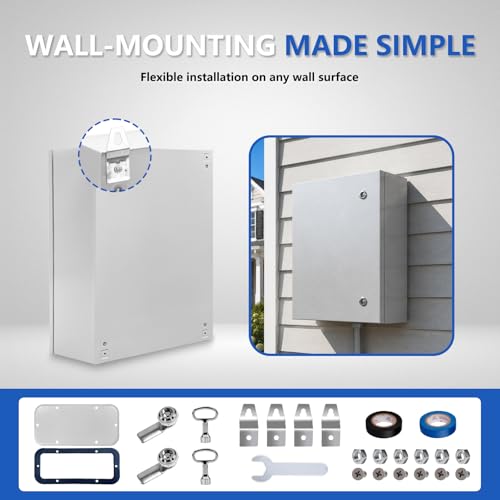 Electrical Junction Box 28x20x10, NEMA 4X IP66 Steel Enclosure Box - size: 28 x 20 x 10''