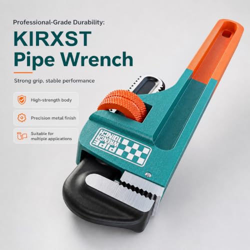 Heavy Duty Pipe Wrench, 10" Adjustable Straight Plumbing Wrench, High Drop-Forged jaws, Professional Pipeline Tool for Water Pipe Fittings, Mechanical assembly, Workshop Operations - size: 10inch