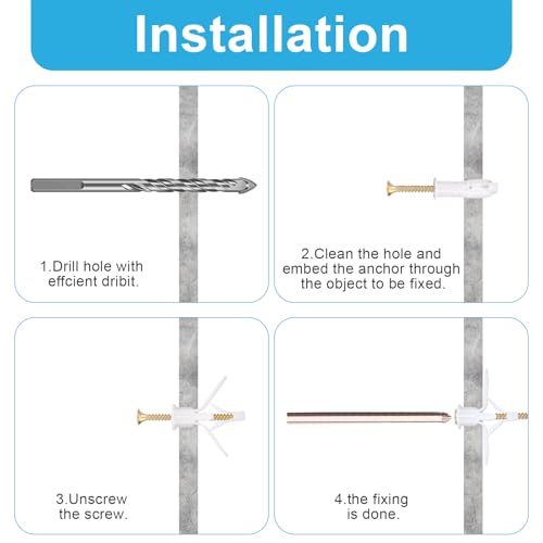 100 pcs Drywall Anchors, Hollow-Wall Anchors with Screws - color: White-50pcs