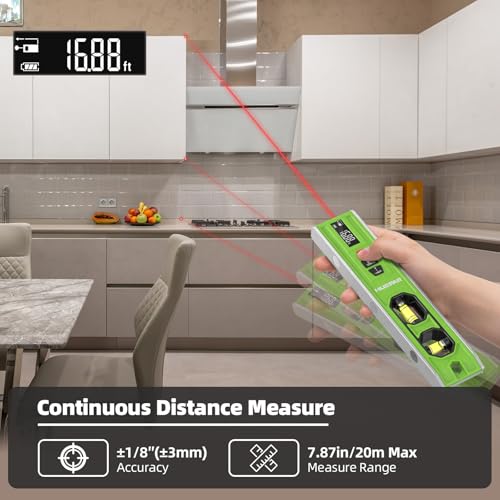 Huepar 3-in-1 Laser Level/Laser Distance Measure/Magnetic Torpedo Level