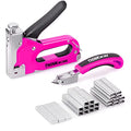 THINKWORK 3-in-1 Pink Staple Gun for Upholstery & Wood DIY Manual Nailer - color: Pink