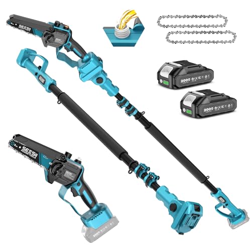 SEESII 2-in-1 Electric Pole Saws for Tree Trimming - color: Blue