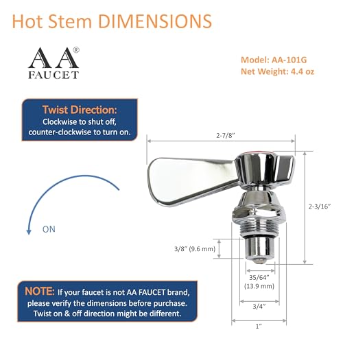 AA-101G Hot Replacement Stem Check with B-Handle - style: AA-101G
