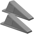 Frienda 2 Pcs Heavy Duty Rubber Door Stops Wedge Stackable,Gray - color: Gray