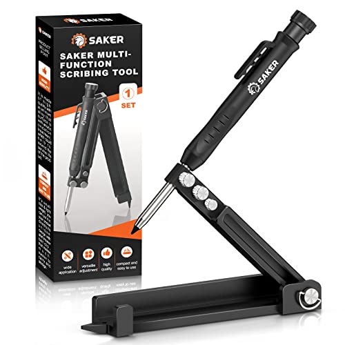 Saker Multi-function Scribing Tool,Aluminum Alloy Scribe Tool 5.5Inch