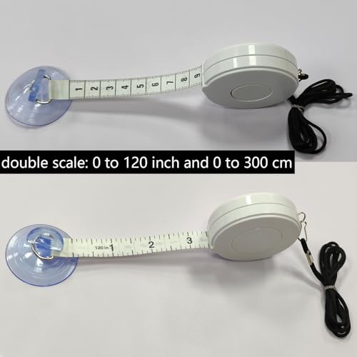 Window Tint Tools 120 Inch Soft Tape Measure with Suction Cup Retractable Measuring Tape Double Scale for Car Wrapping, Body Measurements,Sewing and Craft