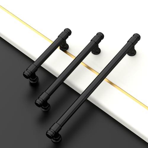 9BUILD 10 Pack 3 Inch Matte Black Cabinet Handles,Kitchen Hardware - color: Matte Black, size: 3"/76MM Hole Center