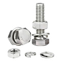 (6sets) 3/8-16x2-1/2 Hex Head Assorted Bolts, Nuts, Flat & Lock Washers, 304 Stainless Steel Hex Screws Nuts and Bolts Assortment Kit,Fully Threaded - size: 3/8-16x2-1/2"