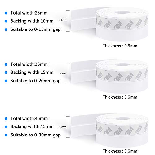TAROSE Weather Stripping Door Seal, 33 Feet Long White (Width 25mm) - color: White, size: 25 mm, 33ft