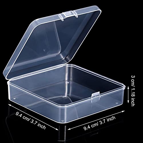 Jetec 6 Pieces Small Clear Plastic Storage Box, 3.7 x 3.7 x 1.2 Inch - size: 3.7 x 3.7 x 1.2 Inch