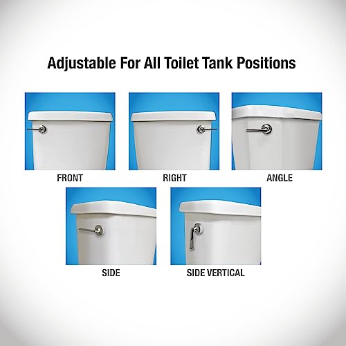 Danco 12046 Straight Replacement Handle with Front Angle/Side/Vertical Mount in Toilet Tank Lever, Brushed Nickel - color: Brushed Nickel, style: Straight Handle