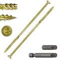 Wensilon 5/16 * 12" Yellow Zinc Deck Screws, (13pcs) 2 lbs.Exterior Wood Screws, Bronze, Star Bit - color: Yellow, size: 5/16*12"