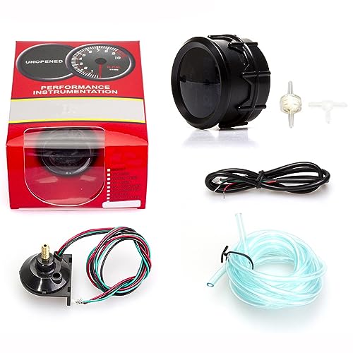 AUCELI Car Digital Vacuum Gauge, Universal Meter Kit, 2" 52mm & Blue LED Light Display - style: Vacuum Gauge