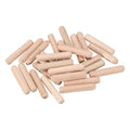 uxcell Wooden Dowel Pins 30pcs 6x30mm(0.23"x1.18") Fluted Beveled Ends Wood Dowel Pegs Dried Hardwood for Woodworking Furniture Shelf - size: 6x30mm(0.23"x1.18")