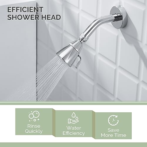Angle Simple Shower Head High Pressure, Brass Shower Sprayer G 1/2, Chrome - color: Chrome
