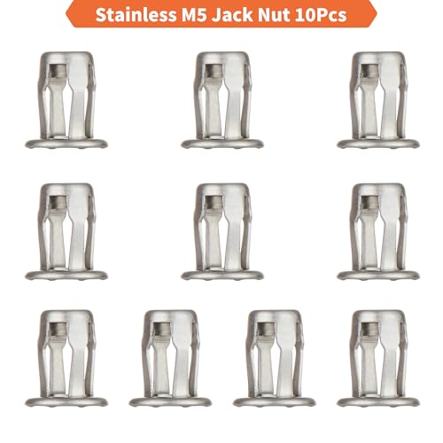 Jack nut Installation Tool Set Hand Thread Insert Jacknuts with Tool Kit - size: Stainless M5 Nuts-10PCS