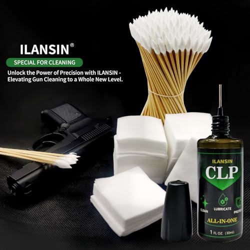 1700PCS gun cleaning supplies—1500PCS Gun Cleaning Patches +200PCS Gun Cleaning swabs,2"x2"Lint Free Gun Cleaning Rags,6"Long Cotton swabs for 9mm and All Caliber of Firearms.Gun Cleaning Kit - color: 300Patches+ 200Pointed Swabs+ 1 Bottle CLP