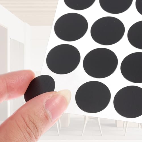 PATIKIL 270 Pieces Screw Hole Stickers, 5 Sheet Self-Adhesive Waterproof PVC Wood Grain Sticker for Screw Holes Wall Cabinets Desk Repairing, Embossed Black, 21mm/0.83 Inch - color: Embossed Black