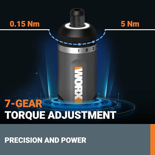 WORX Cordless Screwdriver, 4V 30-Piece Accessory Kit, WX242L - color: Black/Silver, size: 9.53"L*4.92"W*2.44"H