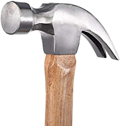 UToolmart 8.8 Ounce Claw Hammer - Forged Carbon Steel Head - Etched Solid Oak Handle for more durability - size: 30cm