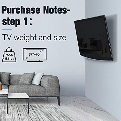 Mounting Dream TV Wall Mount for 37-70 Inch Flat Screen TV up to 132lbs - size: For 37"-70“ TV