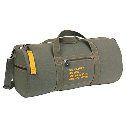 Rothco Canvas Equipment Bag, Heavyweight Cotton Carryall - color: Olive Drab, size: 24 Inches