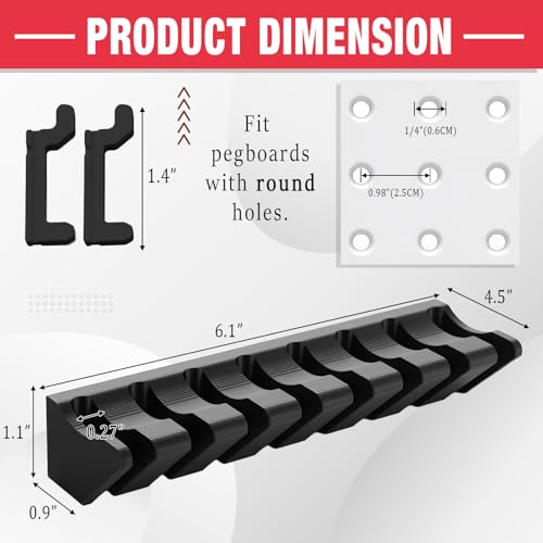 Novabright 1 Pc Black Pegboard Screwdriver Holder Pegboard Accessories - color: Black