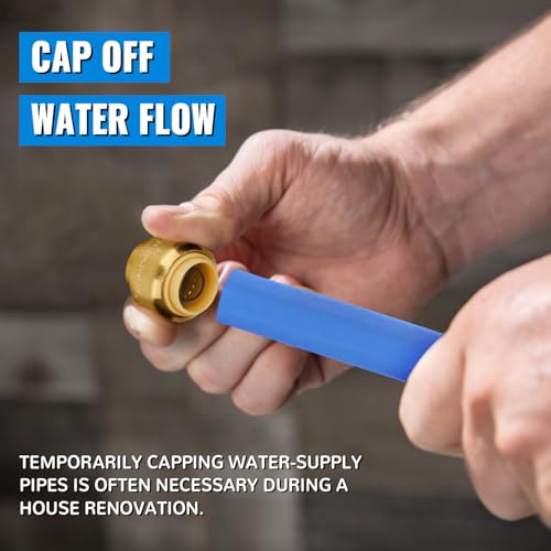 SUNGATOR 6-Pack Push Fit End Cap, 1/2-Inch Push-to-Connect Brass Fittings - size: 1/2 Inch, 6 Pack