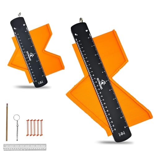 Contour Gauge 2-Pack with Lock, 10-Inch & 6-Inch Profile Tool Set for Woodworking & Tiling, Dual-Scale Measurement, Ideal Gift for DIY Enthusiasts, Carpenters, Home Improvement Projects - style: 10+6 inches