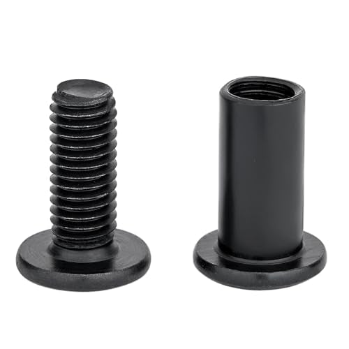 25 Pcs M8x20mm Black Furniture Bolt Cabinet Connector Screws for Furniture - size: M8x20mm