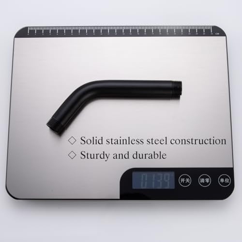 RANDOM Shower Arm with Flange,Black 6 Inches Wall Mount Angle Shower Head Extension Arm For Fixed Shower Head,Matte Black.RD91018-6MB - color: 6″ Matte Black(Round Flange)